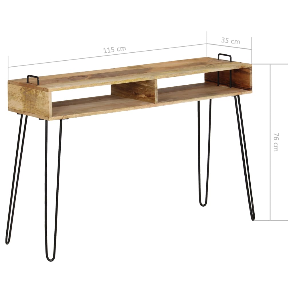 Wandtafel 115x35x76 cm massief mangohout is nu te koop bij PeponiXL, paradijselijk wonen!