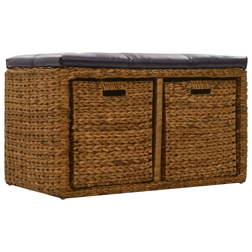 Bankje met 2 manden 71x40x42 cm zeegras bruin is nu te koop bij PeponiXL, paradijselijk wonen!