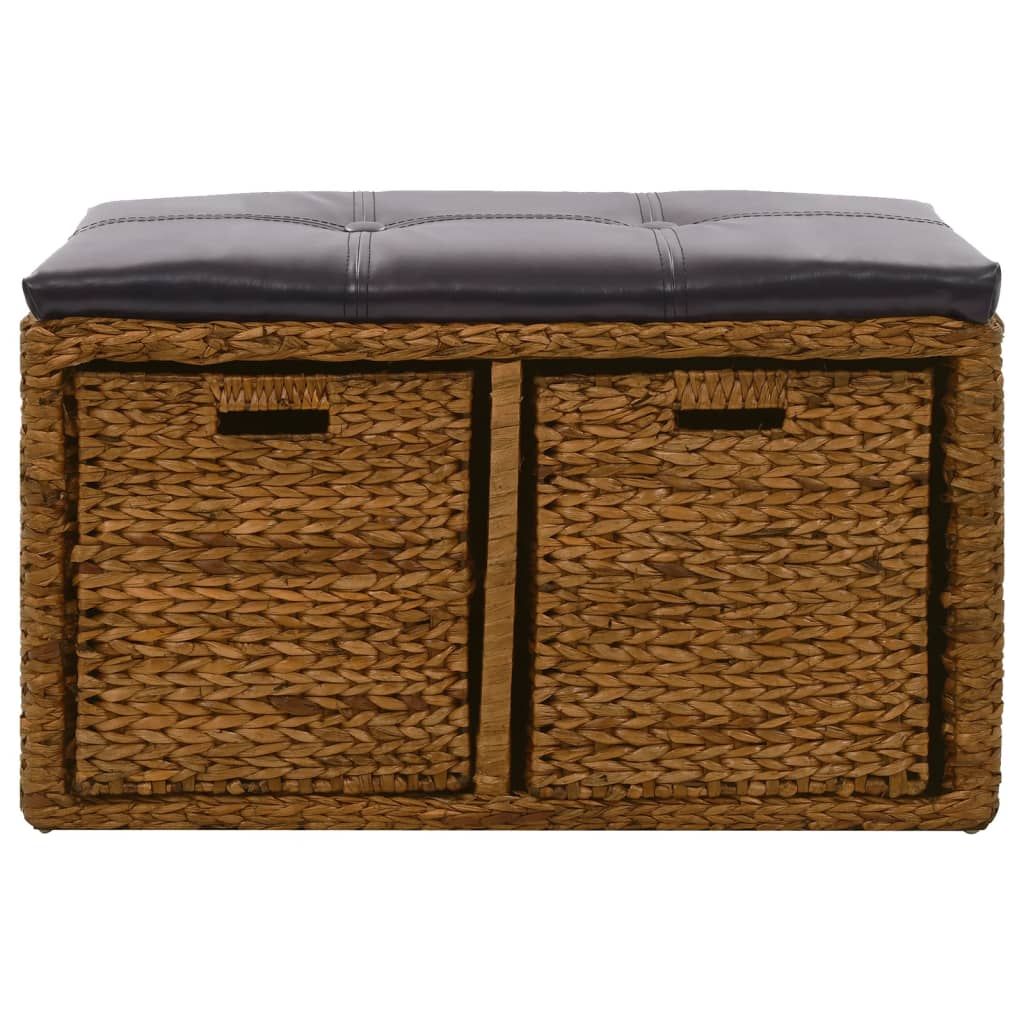 Bankje met 2 manden 71x40x42 cm zeegras bruin is nu te koop bij PeponiXL, paradijselijk wonen!