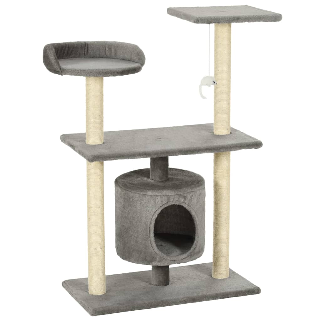 Kattenkrabpaal met sisal krabpalen 95 cm grijs is nu te koop bij PeponiXL, paradijselijk wonen!