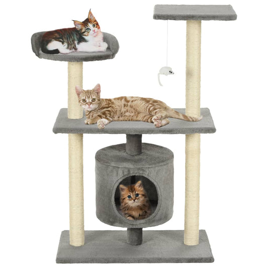 Kattenkrabpaal met sisal krabpalen 95 cm grijs is nu te koop bij PeponiXL, paradijselijk wonen!