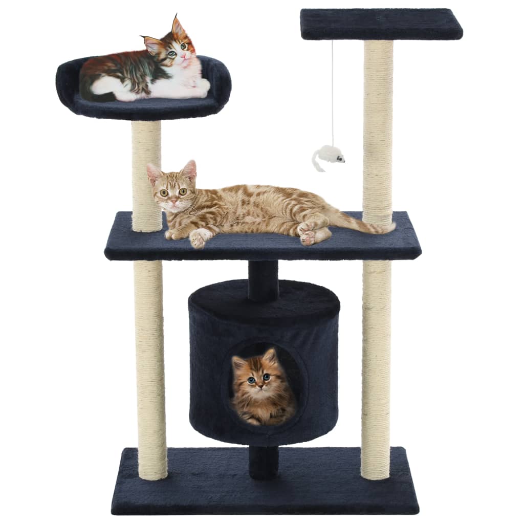 Kattenkrabpaal met sisal krabpalen 95 cm donkerblauw is nu te koop bij PeponiXL, paradijselijk wonen!