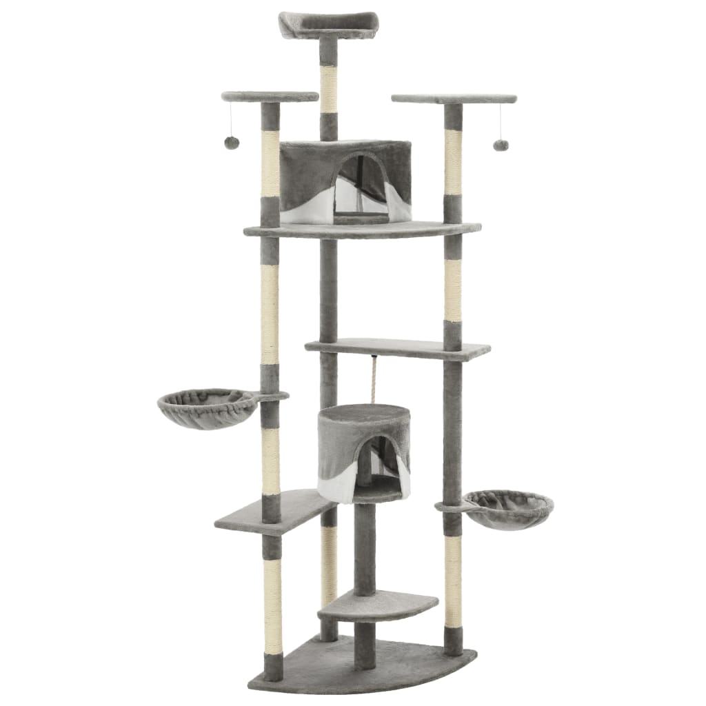 Kattenkrabpaal met sisal krabpalen 203 cm grijs en wit is nu te koop bij PeponiXL, paradijselijk wonen!