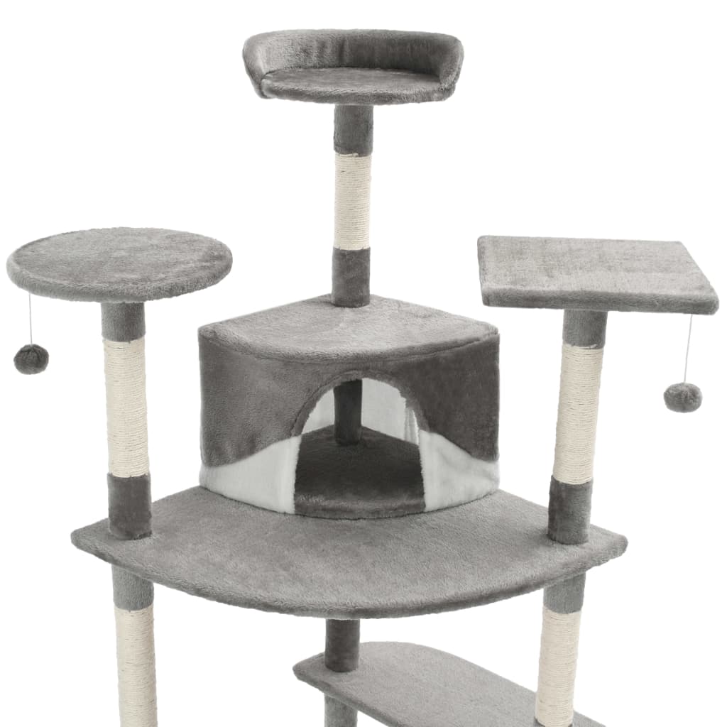 Kattenkrabpaal met sisal krabpalen 203 cm grijs en wit is nu te koop bij PeponiXL, paradijselijk wonen!
