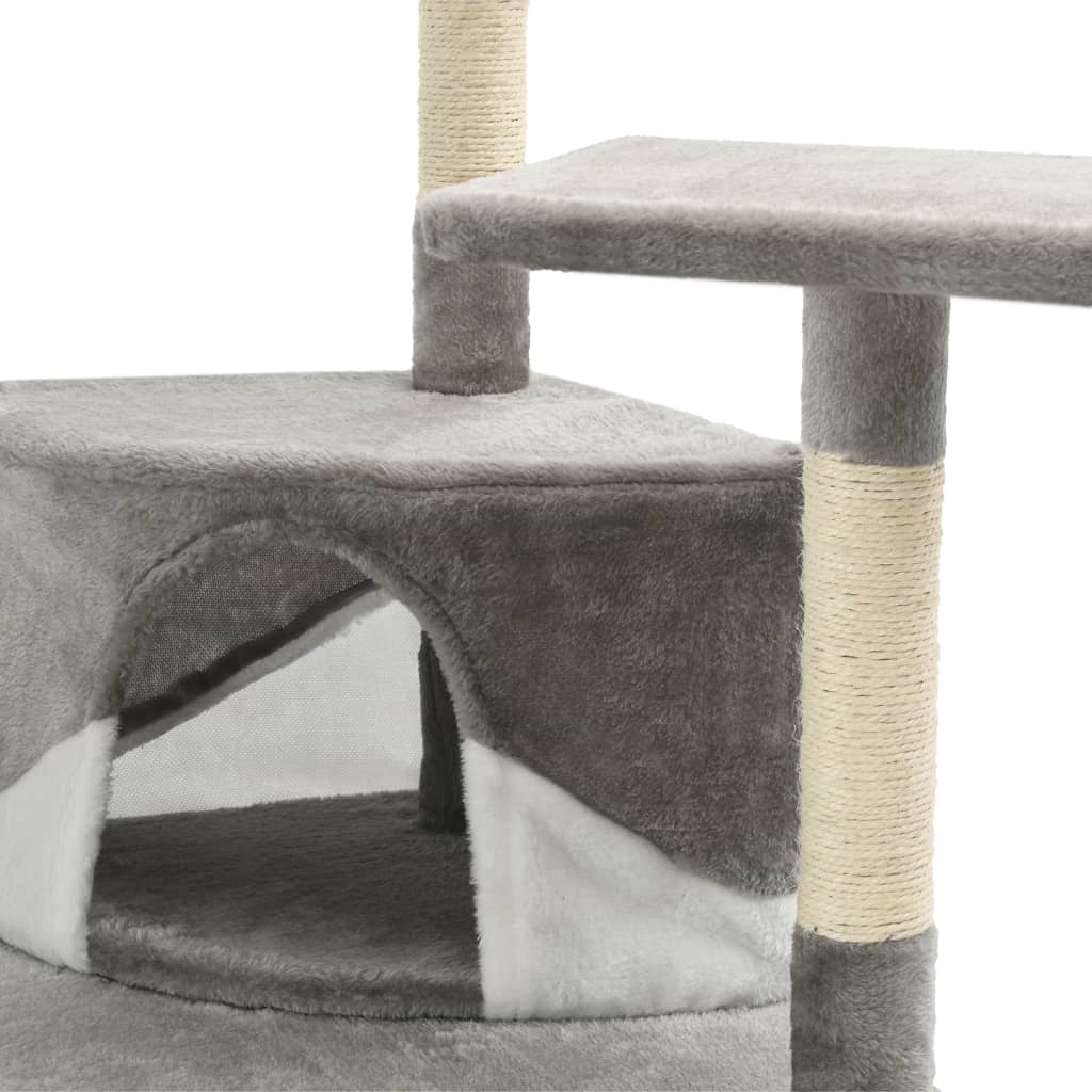 Kattenkrabpaal met sisal krabpalen 203 cm grijs en wit is nu te koop bij PeponiXL, paradijselijk wonen!