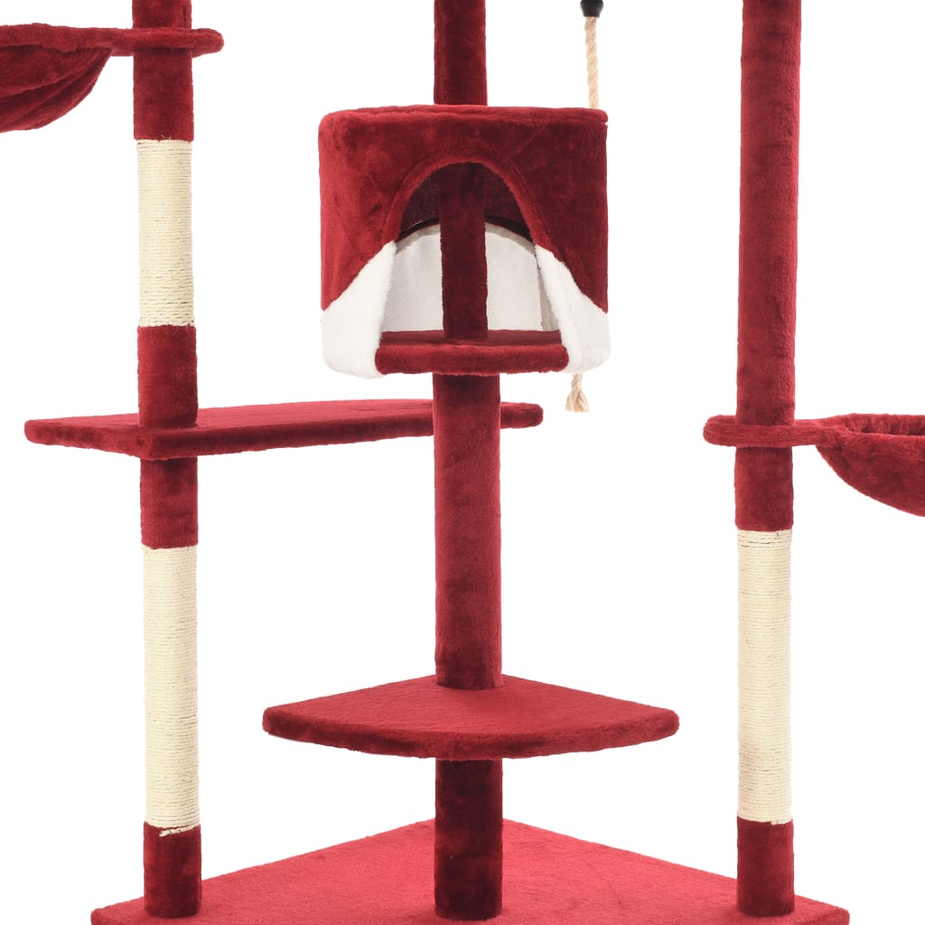 Kattenkrabpaal met sisal krabpalen 203 cm rood en wit is nu te koop bij PeponiXL, paradijselijk wonen!
