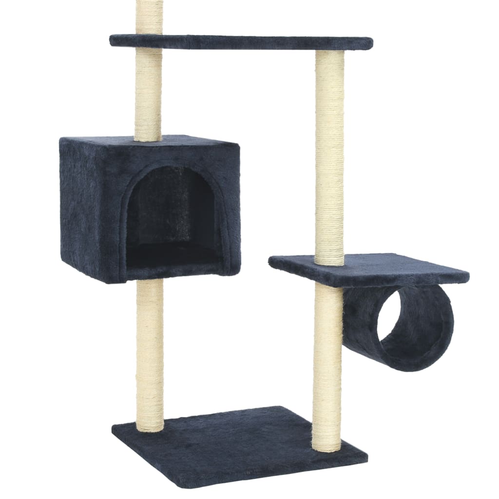 Kattenkrabpaal met sisal krabpalen 260 cm donkerblauw is nu te koop bij PeponiXL, paradijselijk wonen!
