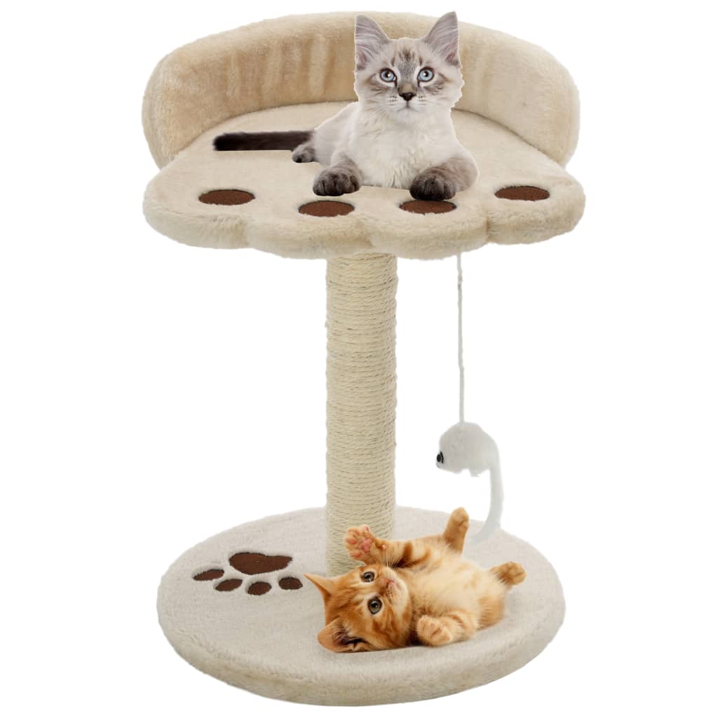 Kattenkrabpaal met sisal krabpaal 40 cm beige en bruin is nu te koop bij PeponiXL, paradijselijk wonen!