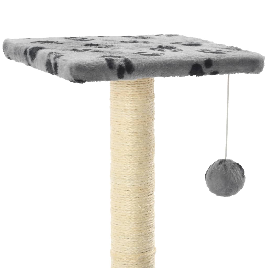Kattenkrabpaal met sisal krabpalen 65 cm pootafdrukken grijs is nu te koop bij PeponiXL, paradijselijk wonen!