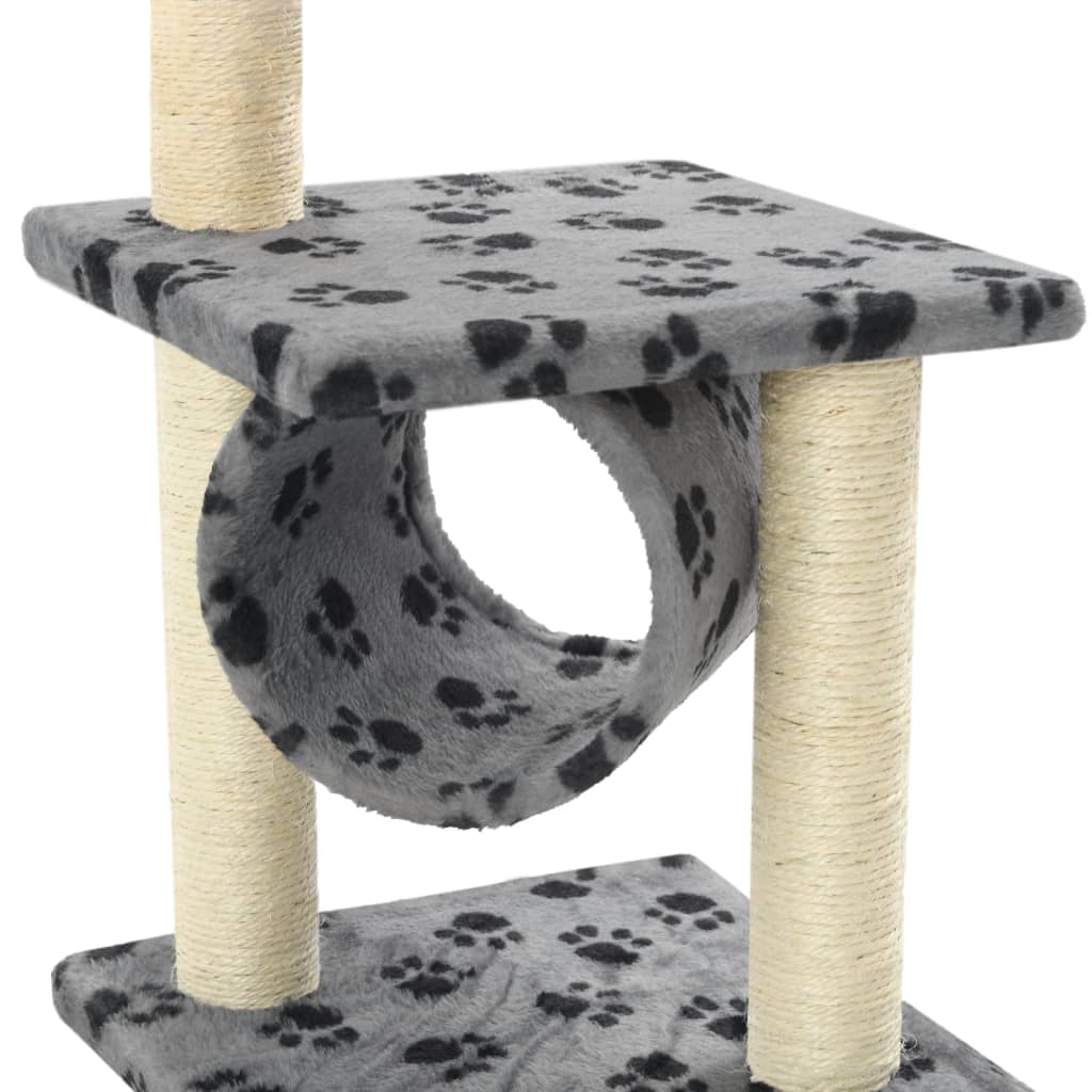 Kattenkrabpaal met sisal krabpalen 65 cm pootafdrukken grijs is nu te koop bij PeponiXL, paradijselijk wonen!
