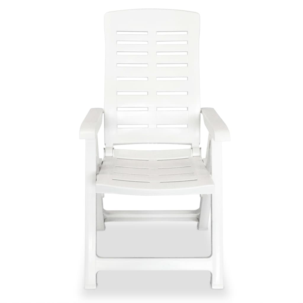 Tuinstoelen 4 st verstelbaar kunststof wit is nu te koop bij PeponiXL, paradijselijk wonen!