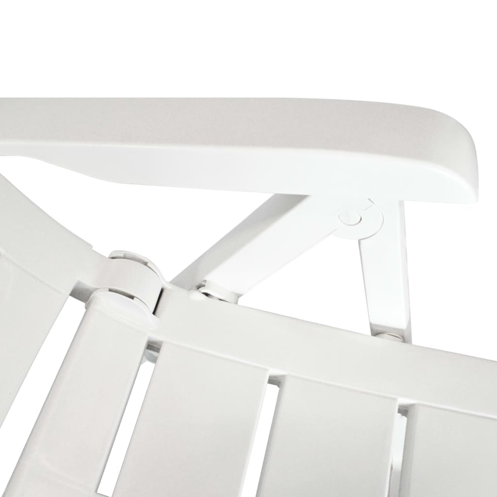 Tuinstoelen 4 st verstelbaar kunststof wit is nu te koop bij PeponiXL, paradijselijk wonen!