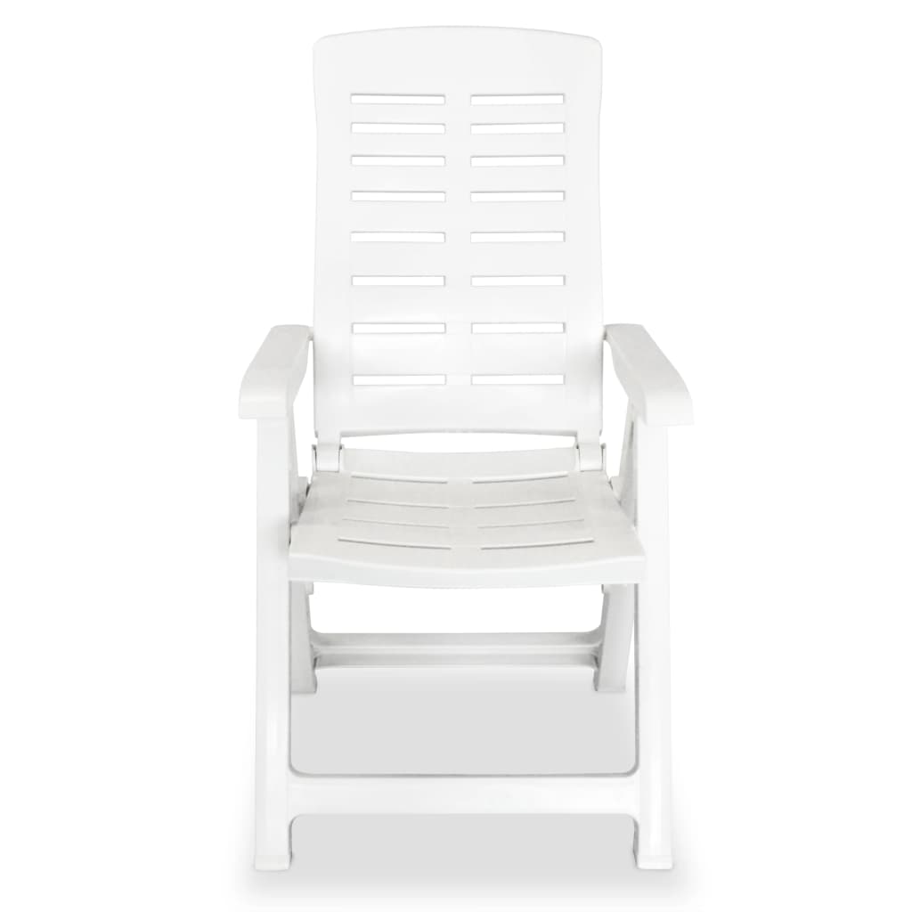 Tuinstoelen 6 st verstelbaar kunststof wit is nu te koop bij PeponiXL, paradijselijk wonen!