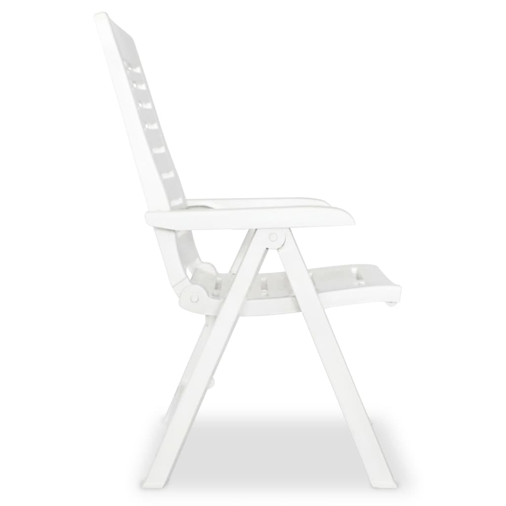 Tuinstoelen 6 st verstelbaar kunststof wit is nu te koop bij PeponiXL, paradijselijk wonen!