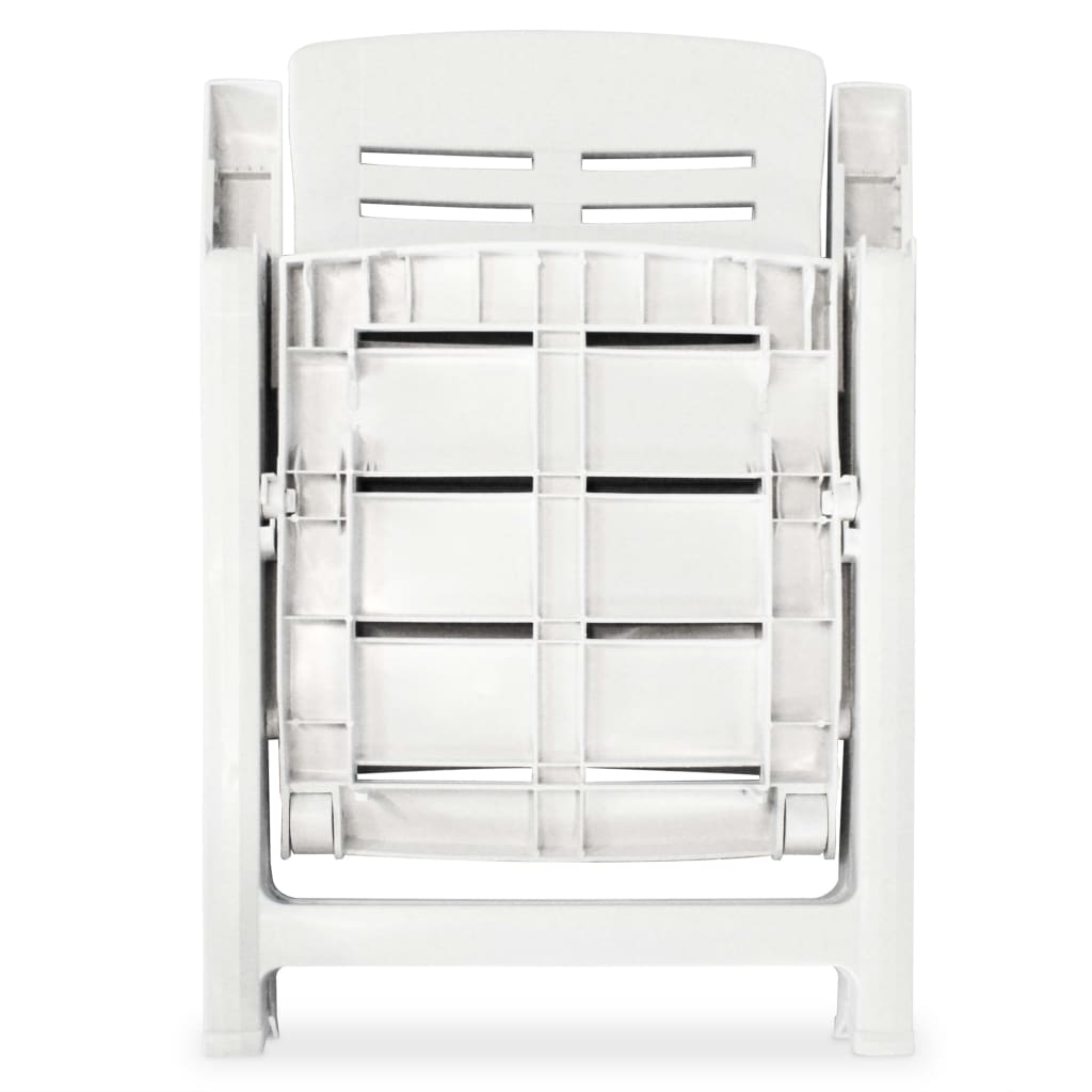 Tuinstoelen 6 st verstelbaar kunststof wit is nu te koop bij PeponiXL, paradijselijk wonen!