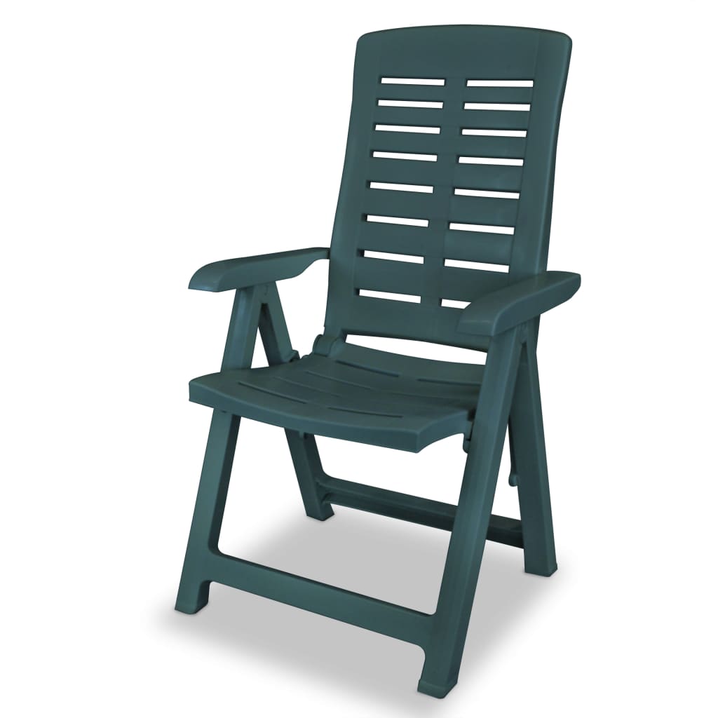 Tuinstoelen 4 st verstelbaar kunststof groen is nu te koop bij PeponiXL, paradijselijk wonen!