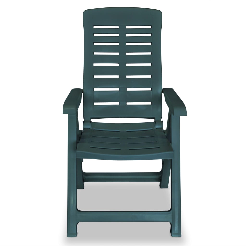 Tuinstoelen 4 st verstelbaar kunststof groen is nu te koop bij PeponiXL, paradijselijk wonen!