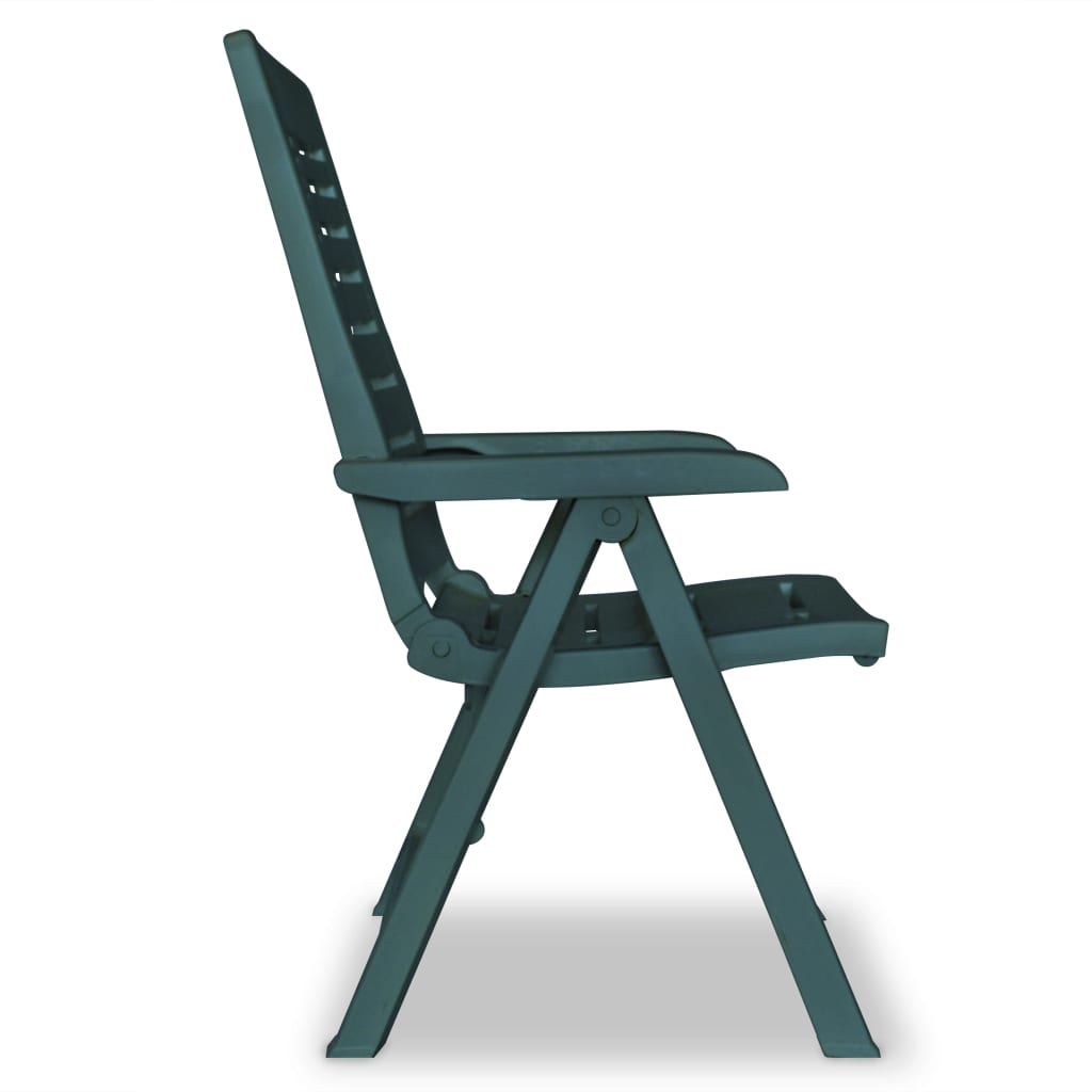 Tuinstoelen 4 st verstelbaar kunststof groen is nu te koop bij PeponiXL, paradijselijk wonen!