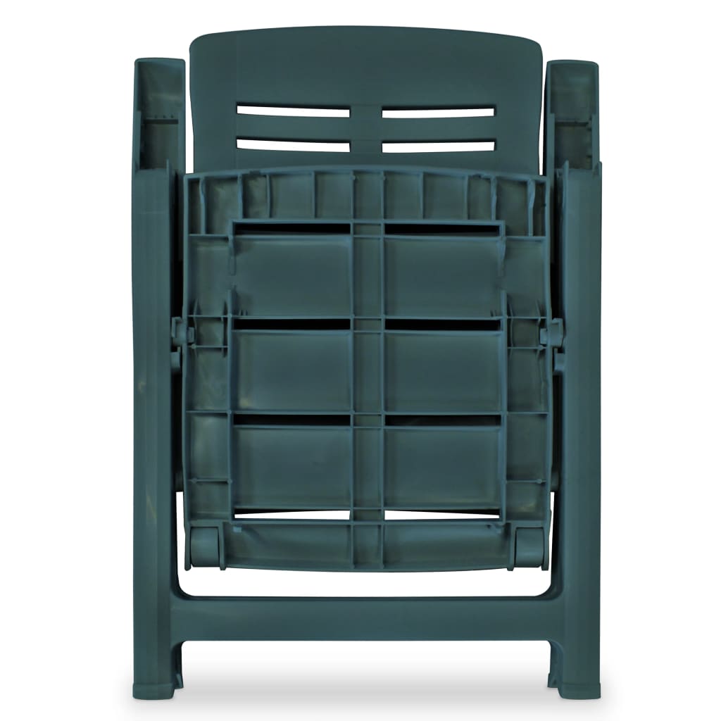 Tuinstoelen 4 st verstelbaar kunststof groen is nu te koop bij PeponiXL, paradijselijk wonen!