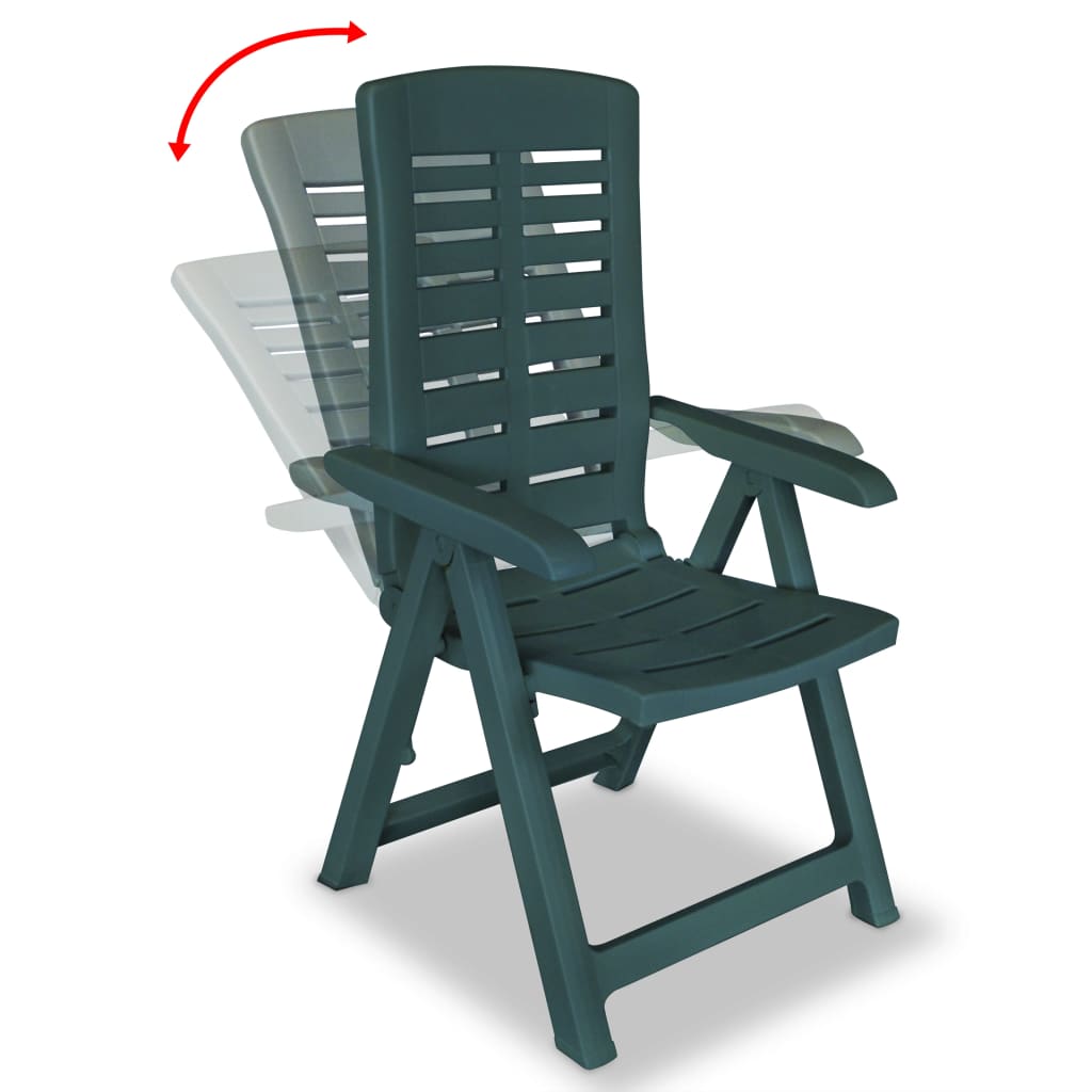 Tuinstoelen 6 st verstelbaar kunststof groen is nu te koop bij PeponiXL, paradijselijk wonen!