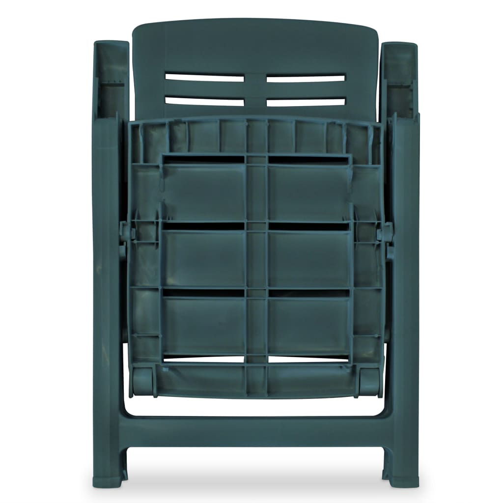 Tuinstoelen 6 st verstelbaar kunststof groen is nu te koop bij PeponiXL, paradijselijk wonen!