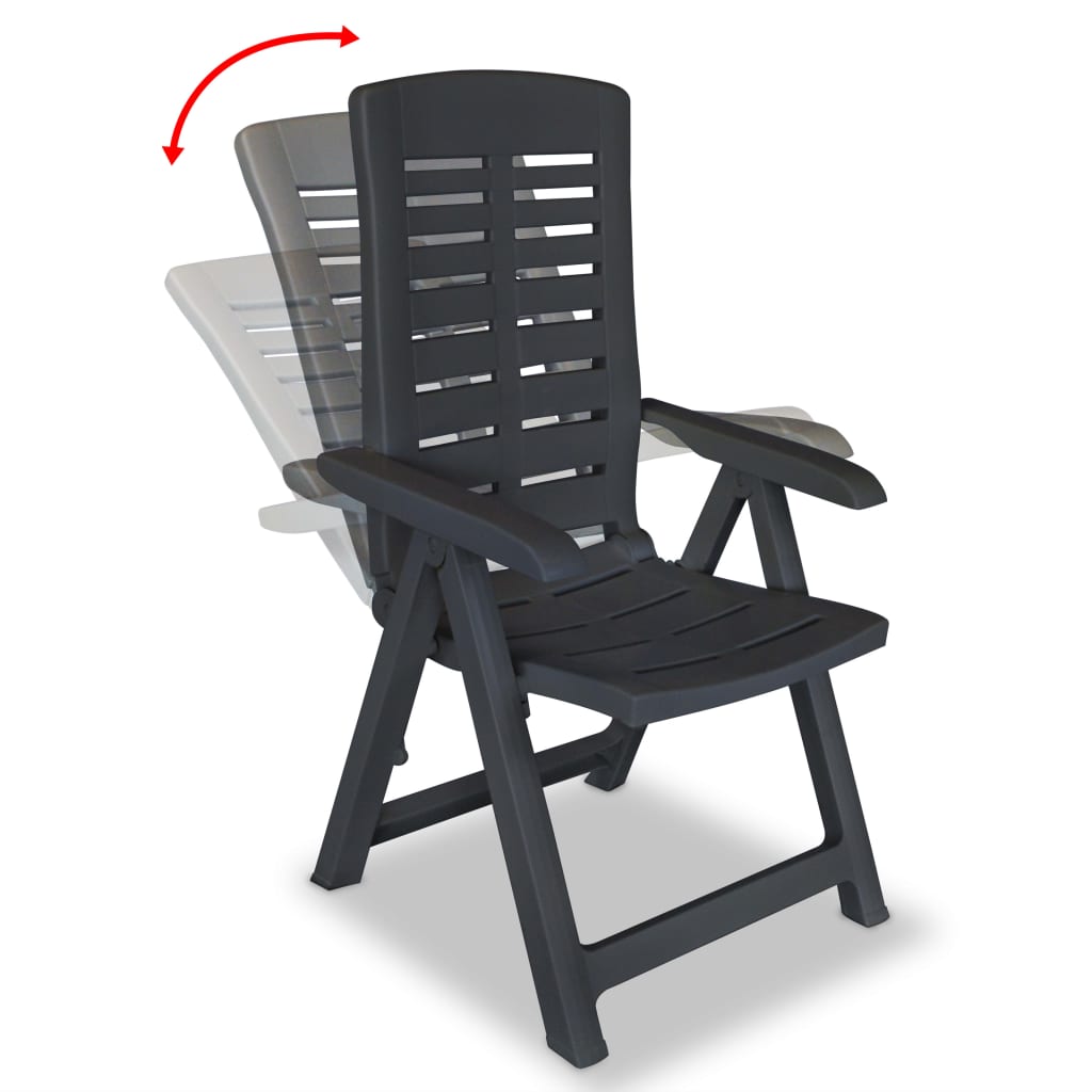 Tuinstoelen 4 st verstelbaar kunststof antracietkleurig is nu te koop bij PeponiXL, paradijselijk wonen!
