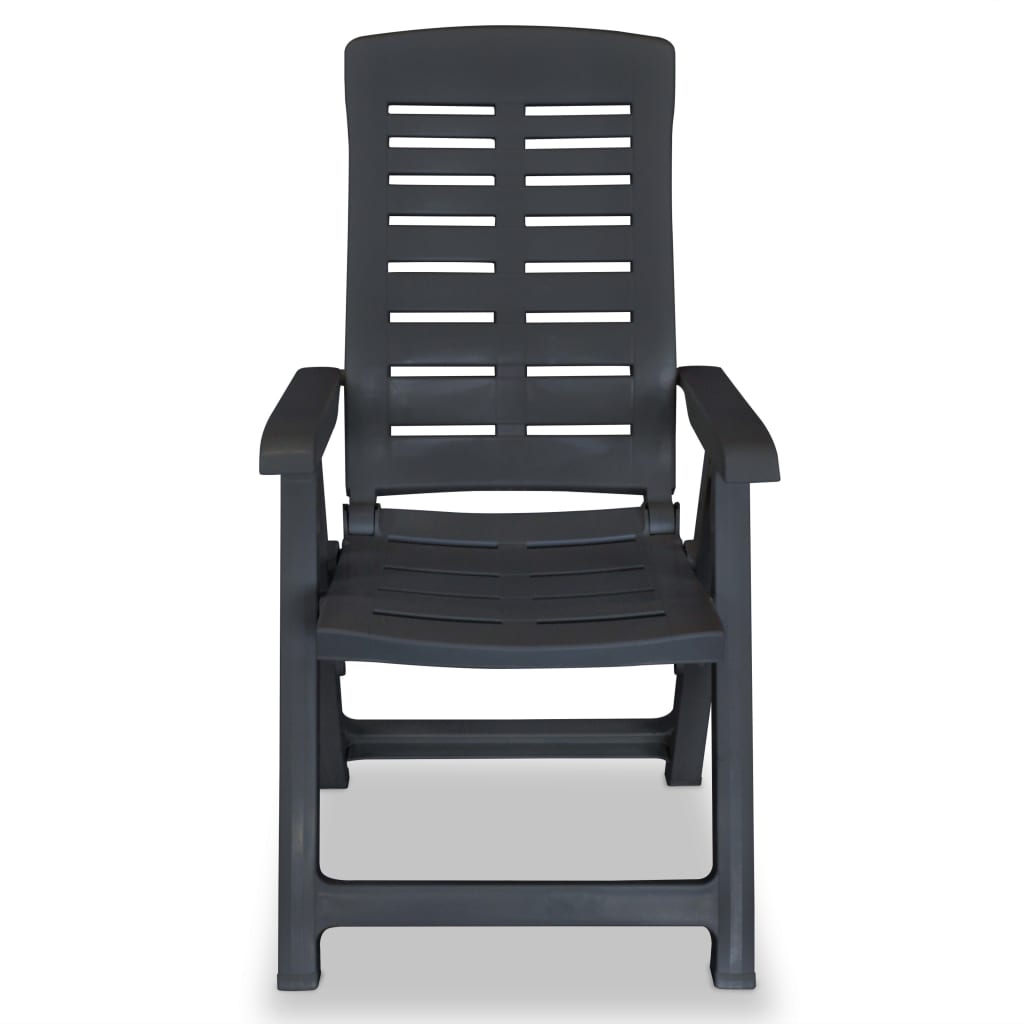 Tuinstoelen 4 st verstelbaar kunststof antracietkleurig is nu te koop bij PeponiXL, paradijselijk wonen!