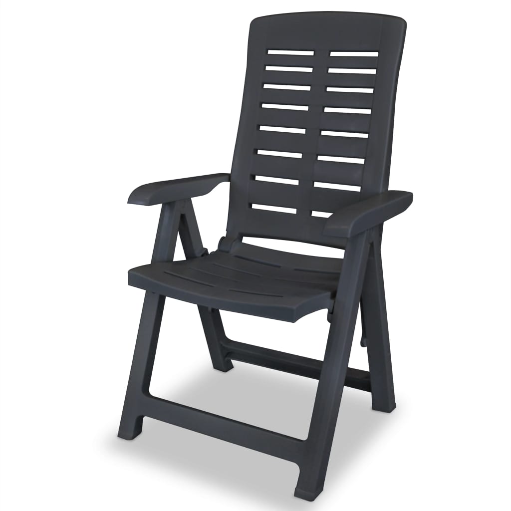 Tuinstoelen 6 st verstelbaar kunststof antracietkleurig is nu te koop bij PeponiXL, paradijselijk wonen!