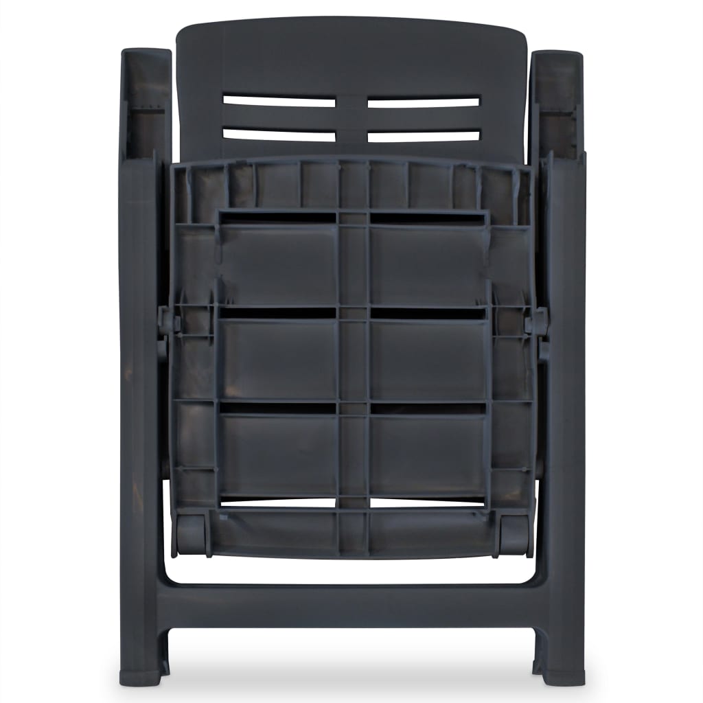 Tuinstoelen 6 st verstelbaar kunststof antracietkleurig is nu te koop bij PeponiXL, paradijselijk wonen!