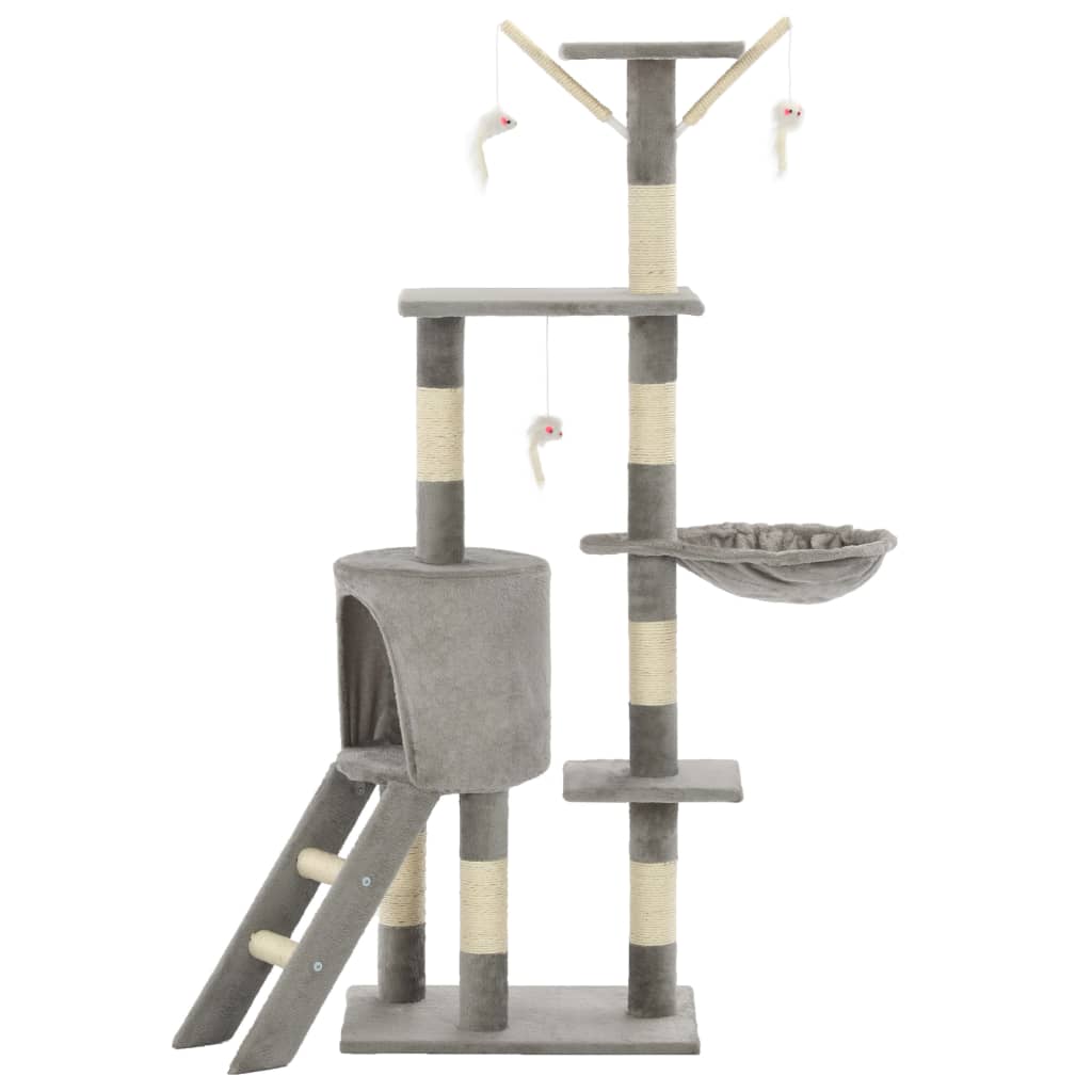 Kattenkrabpaal met sisal krabpalen 138 cm grijs is nu te koop bij PeponiXL, paradijselijk wonen!