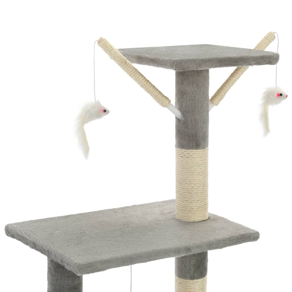 Kattenkrabpaal met sisal krabpalen 138 cm grijs is nu te koop bij PeponiXL, paradijselijk wonen!