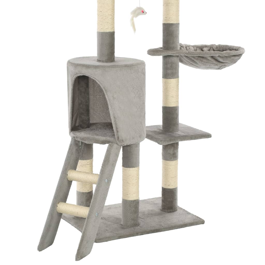 Kattenkrabpaal met sisal krabpalen 138 cm grijs is nu te koop bij PeponiXL, paradijselijk wonen!