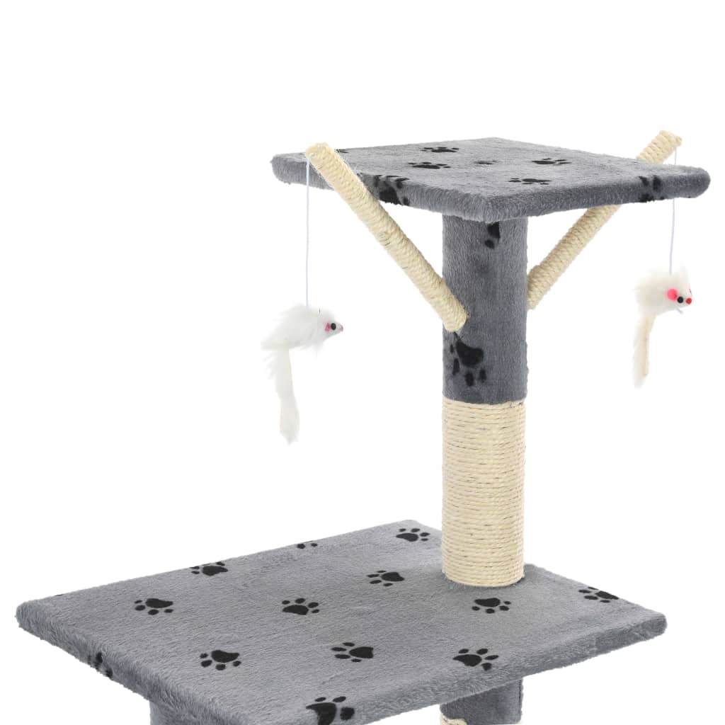 Kattenkrabpaal met sisal krabpalen 138 cm pootafdrukken grijs is nu te koop bij PeponiXL, paradijselijk wonen!