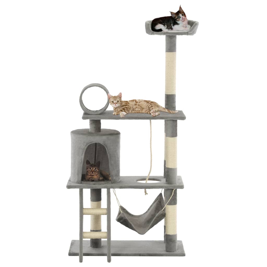 Kattenkrabpaal met sisal krabpalen 140 cm grijs is nu te koop bij PeponiXL, paradijselijk wonen!