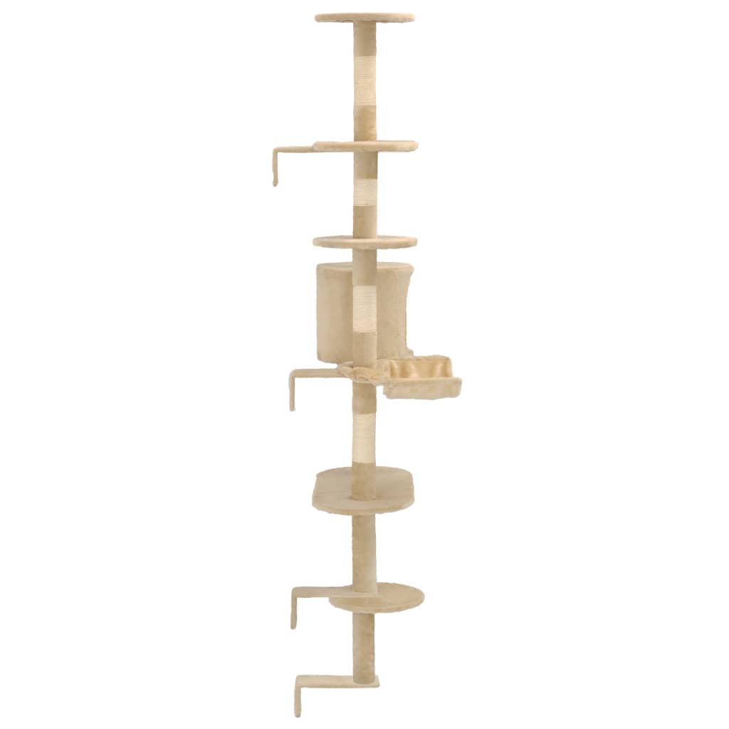 Kattenkrabpaal met sisal krabpalen wandmontage 194 cm beige is nu te koop bij PeponiXL, paradijselijk wonen!