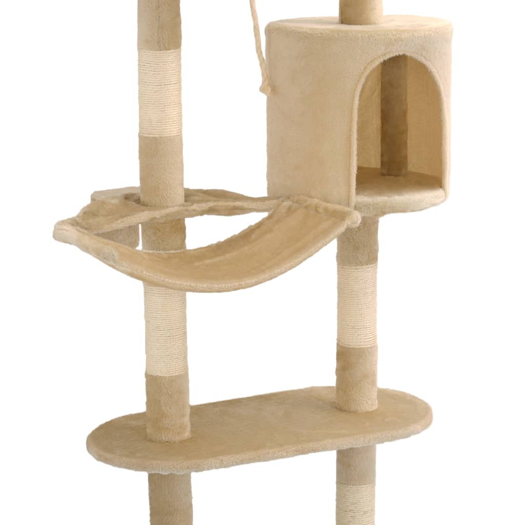 Kattenkrabpaal met sisal krabpalen wandmontage 194 cm beige is nu te koop bij PeponiXL, paradijselijk wonen!