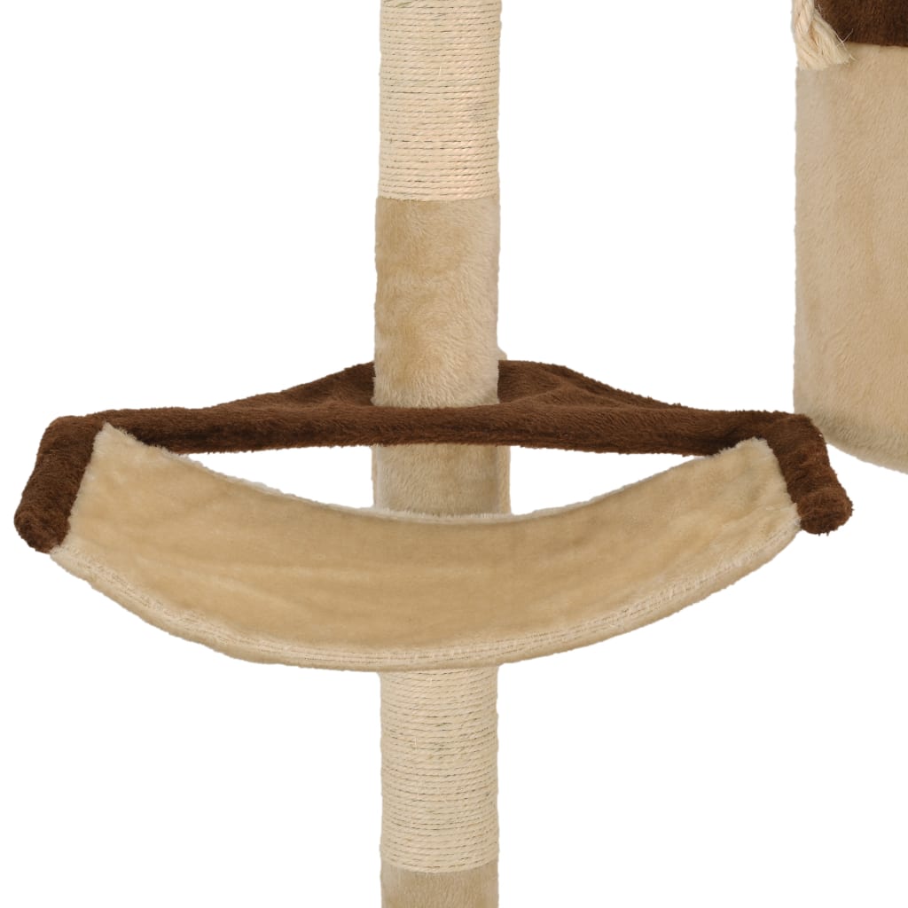 Kattenkrabpaal met krabpalen wandmontage 194 cm beige bruin is nu te koop bij PeponiXL, paradijselijk wonen!