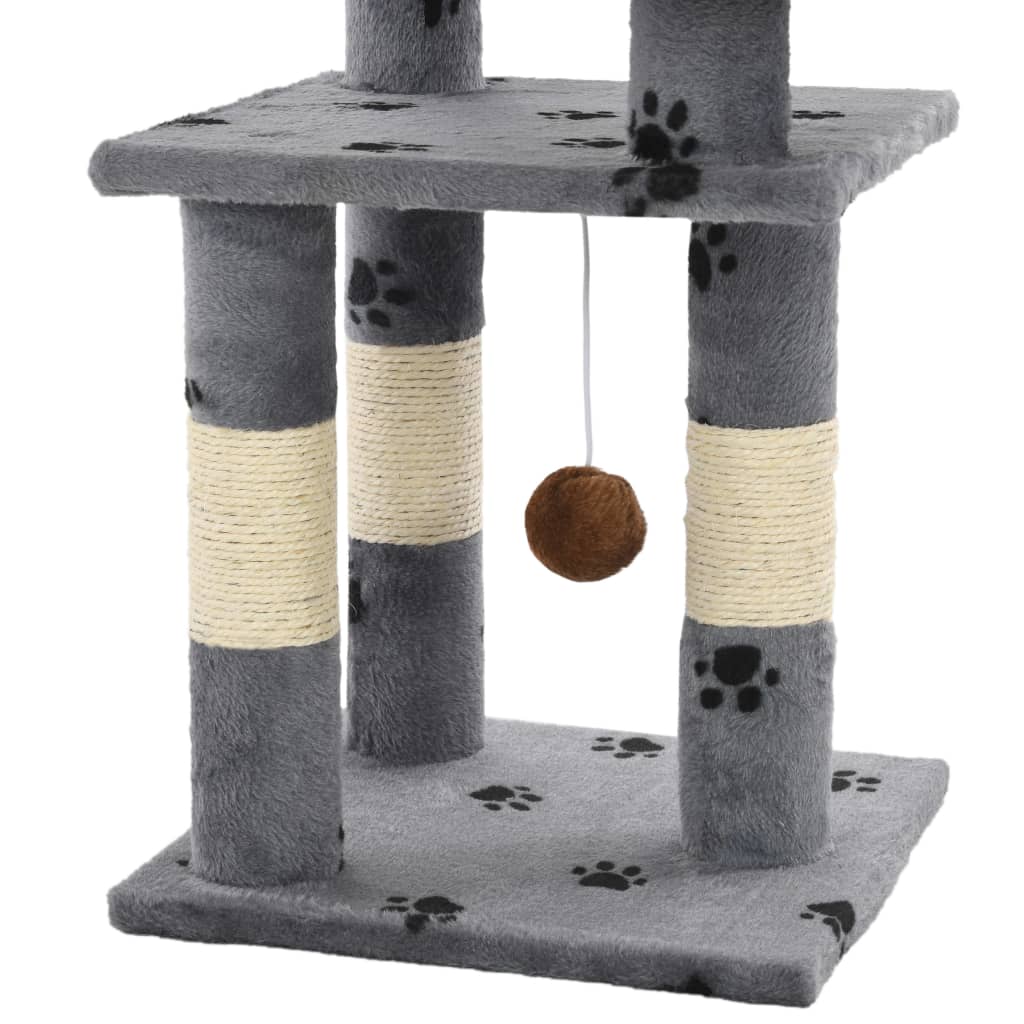Kattenkrabpaal met sisal krabpalen 65 cm pootafdrukken grijs is nu te koop bij PeponiXL, paradijselijk wonen!