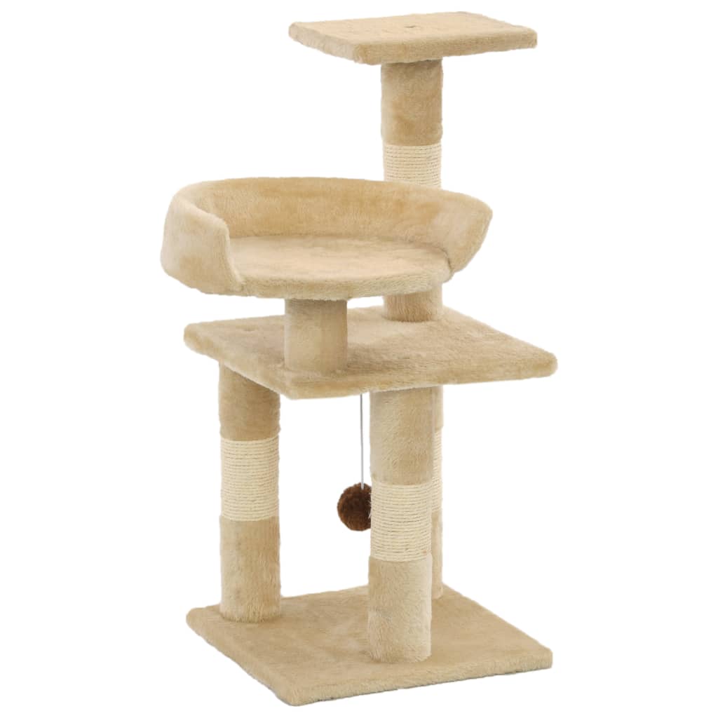 Kattenkrabpaal met sisal krabpalen 65 cm beige is nu te koop bij PeponiXL, paradijselijk wonen!