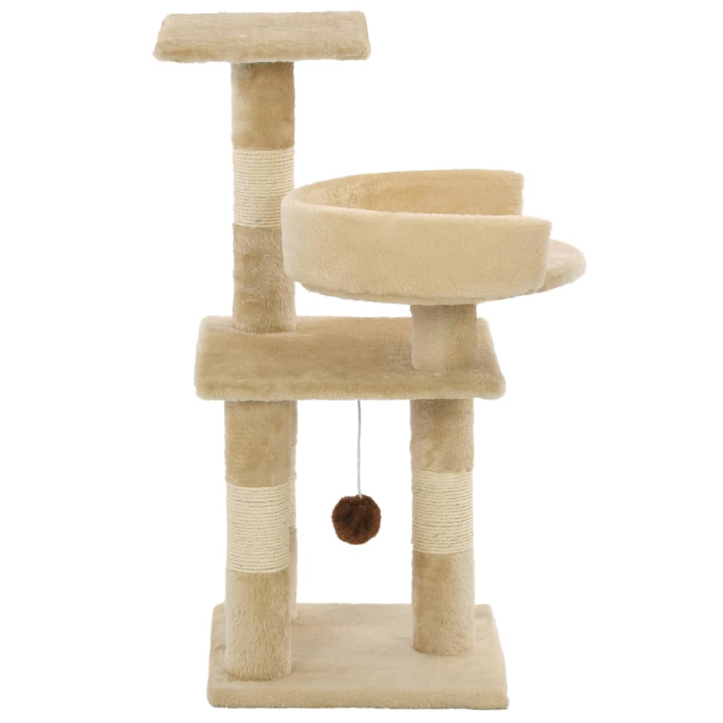 Kattenkrabpaal met sisal krabpalen 65 cm beige is nu te koop bij PeponiXL, paradijselijk wonen!