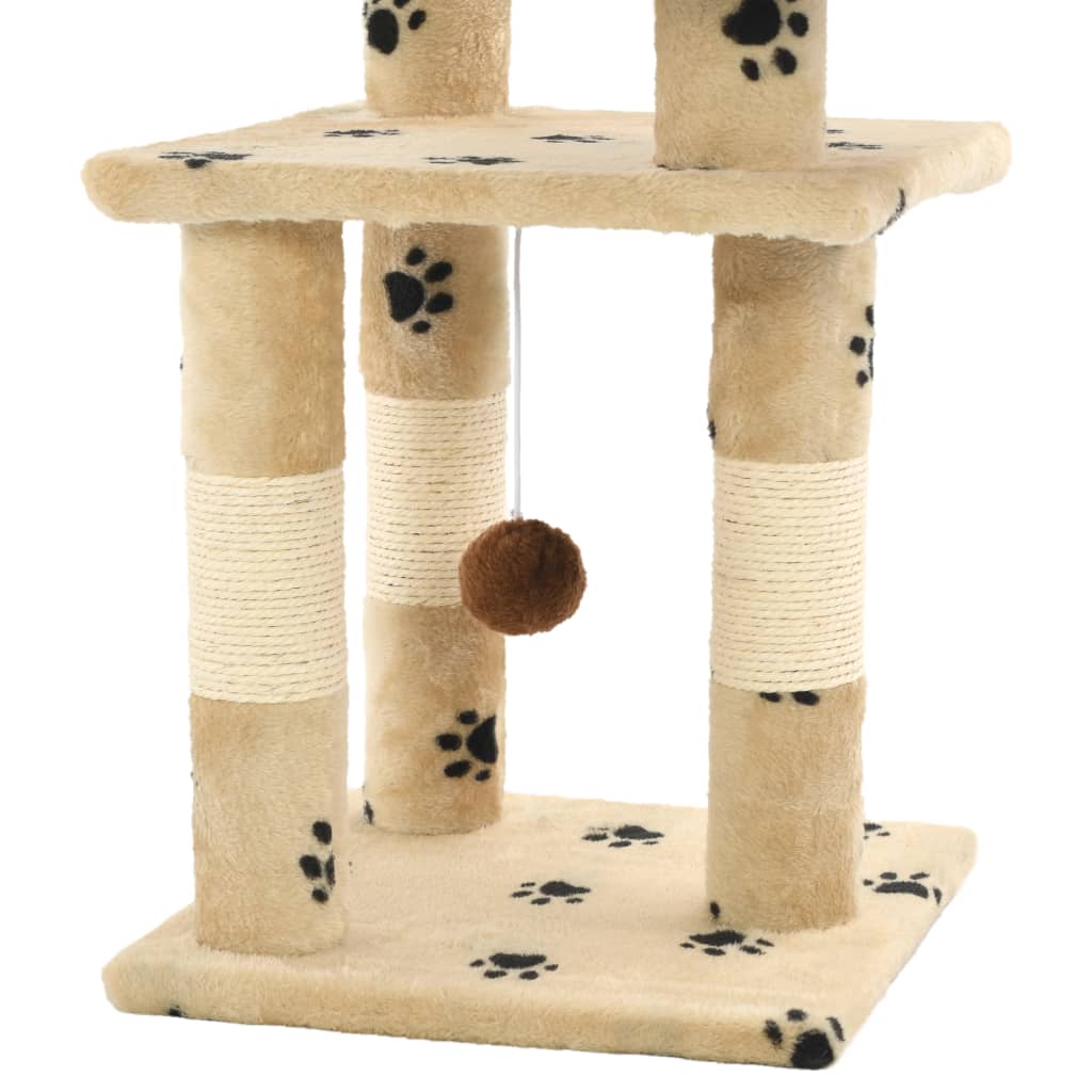 Kattenkrabpaal met sisal krabpalen 65 cm pootafdrukken beige is nu te koop bij PeponiXL, paradijselijk wonen!