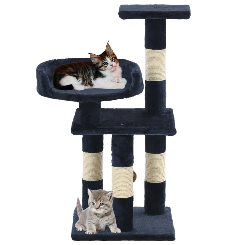 Kattenkrabpaal met sisal krabpalen 65 cm blauw is nu te koop bij PeponiXL, paradijselijk wonen!