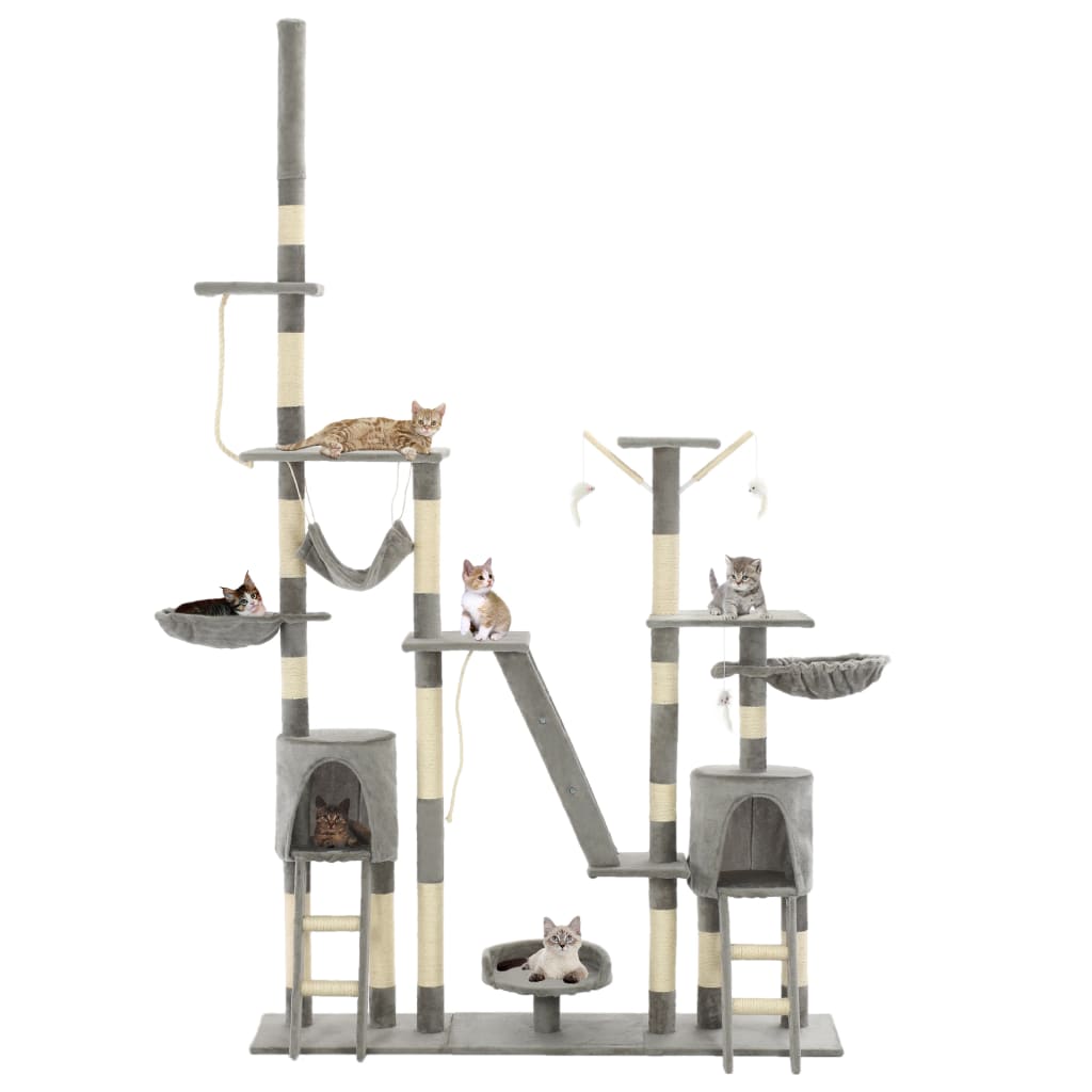 Kattenkrabpaal met sisal krabpalen 230-250 cm grijs is nu te koop bij PeponiXL, paradijselijk wonen!