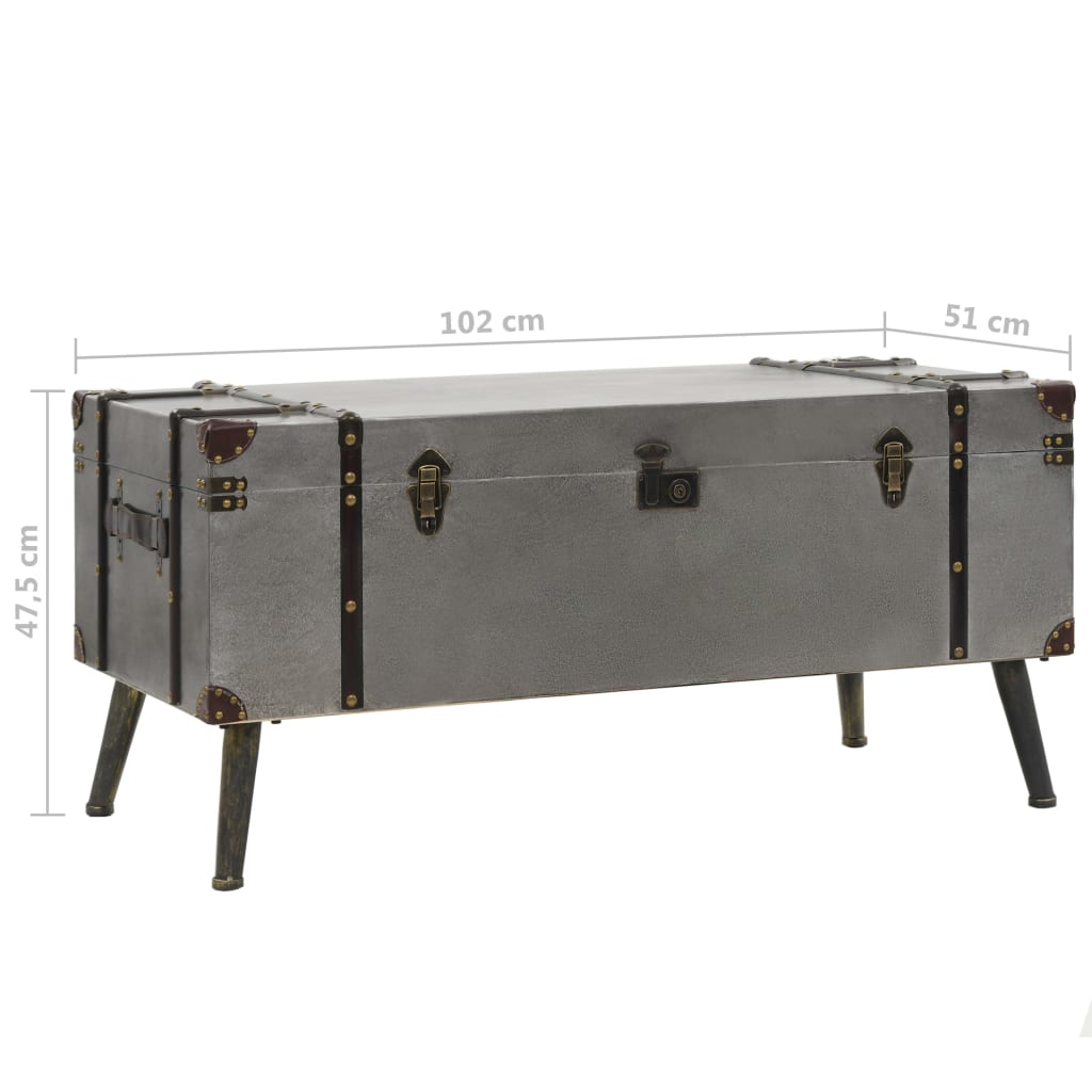 Salontafel 102x51x47,5 cm MDF en aluminium is nu te koop bij PeponiXL, paradijselijk wonen!