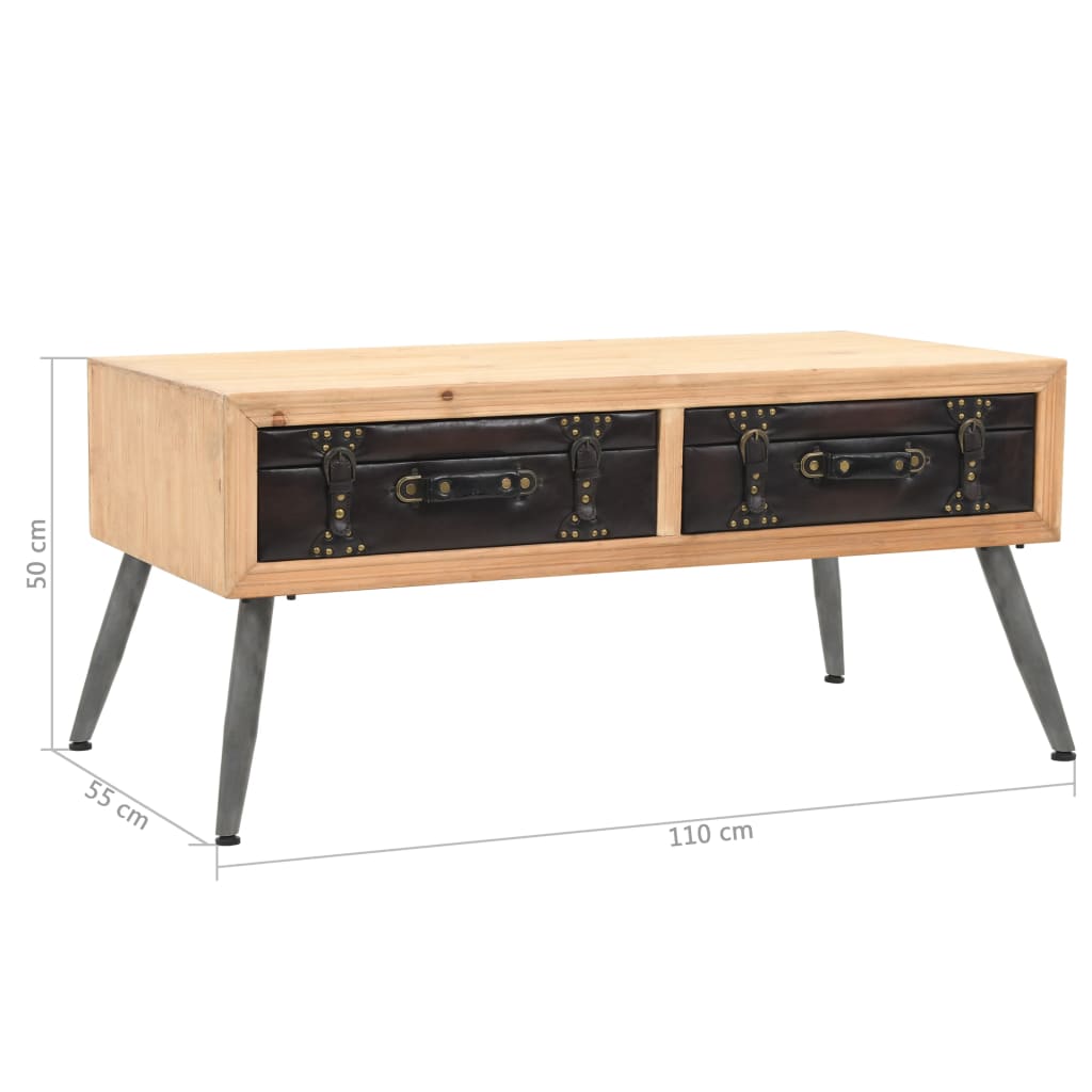 Salontafel 115x55x50 cm massief vurenhout is nu te koop bij PeponiXL, paradijselijk wonen!