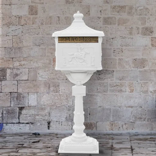 Staande brievenbus vintage stijl roestbestendig aluminium wit is nu te koop bij PeponiXL, paradijselijk wonen!