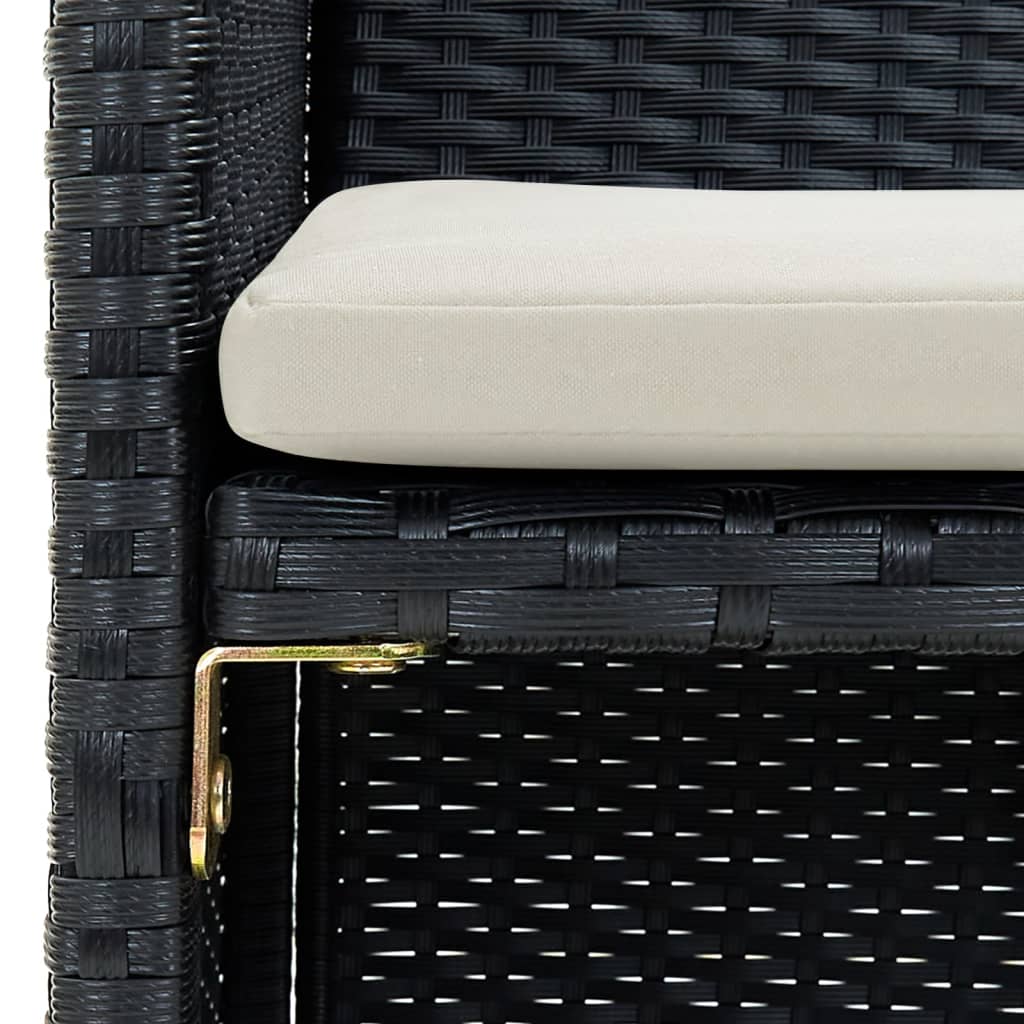 Tuinbank 2-zits met kussens poly rattan zwart is nu te koop bij PeponiXL, paradijselijk wonen!