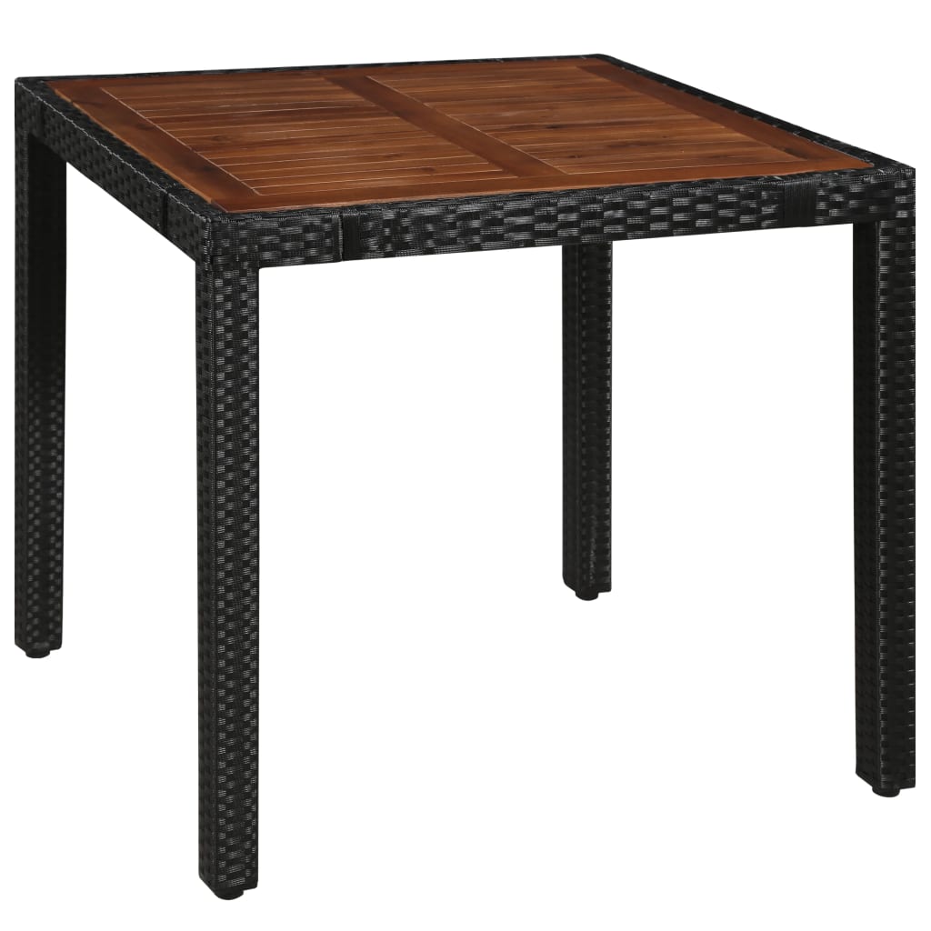 5-delige Tuinset poly rattan en acaciahout zwart is nu te koop bij PeponiXL, paradijselijk wonen!