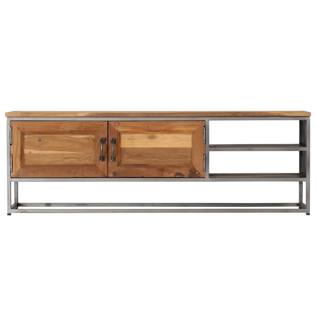 Tv-meubel 120x30x40 cm gerecycled teakhout en staal is nu te koop bij PeponiXL, paradijselijk wonen!