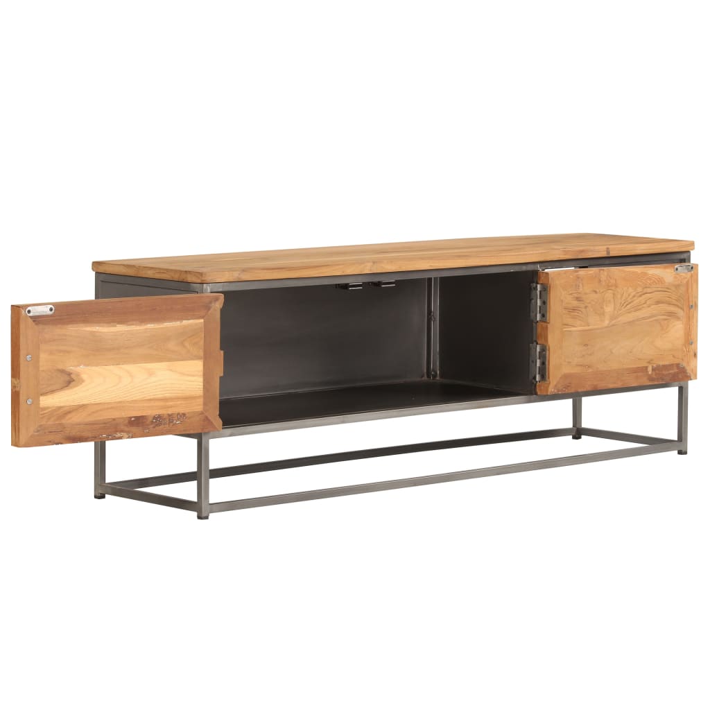 Tv-meubel 120x30x40 cm gerecycled teakhout en staal is nu te koop bij PeponiXL, paradijselijk wonen!